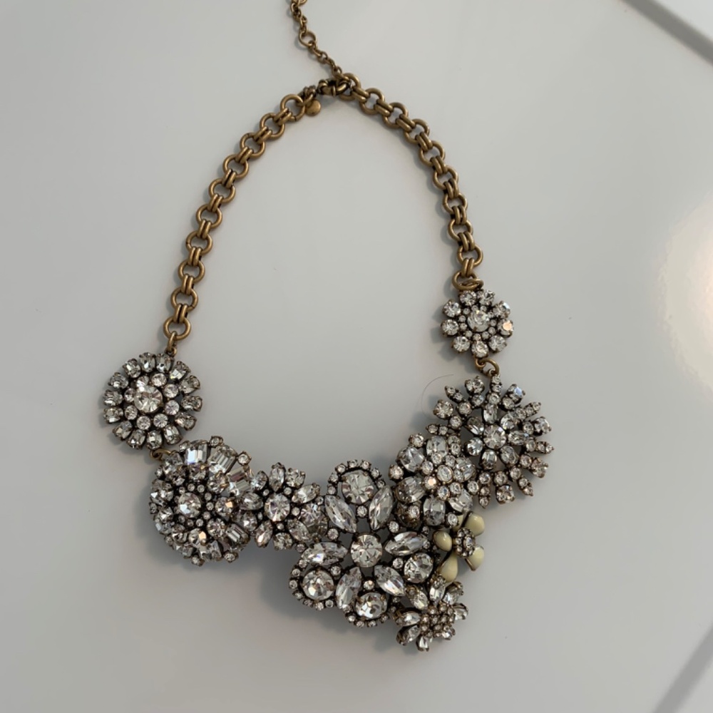 J. Crew Crystal and Rhinestone Statement Necklace  NWOT